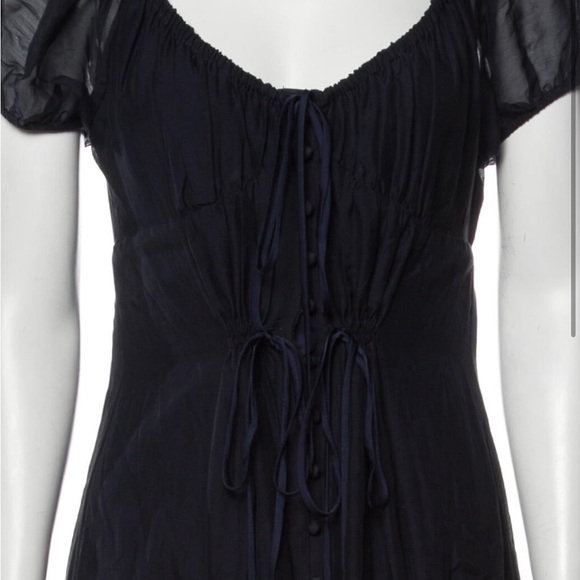 La ligne cotton silk navy blue maxi dress - Picture 4 of 4